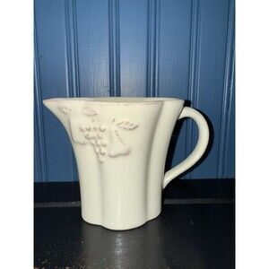New! CASAFINA MADEIRA HARVEST Off White Cream Creamer  4"  MA434-CRM Stoneware